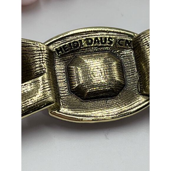 Heidi Daus "Beaux Arts" Pink Pave Crystal Bow Pearl Beaded Two Strand Necklace - Picture 6 of 15